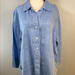 Investments Light Blue Casual Tunic Linen